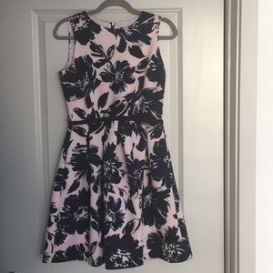 Taylor pink, navy blue & black dress